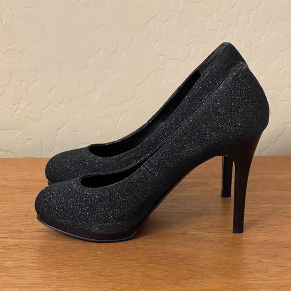 Nine West 6.5 Selma Black Sparkle Platform Heel Pumps Barely Worn!! - Picture 8 of 11